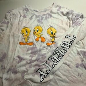 Tweety  Long Sleeve Shirt - White and Purple